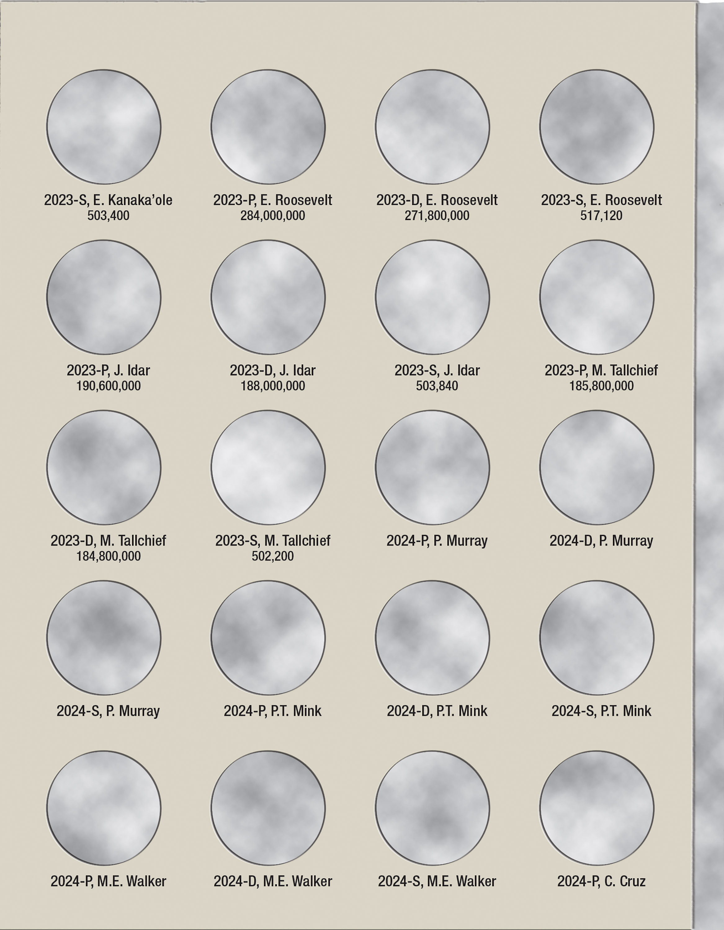 H.E. Harris® Coin Folder – Washington Quarters American Women Collection: 2022-2025 (P, D, & S Mints)