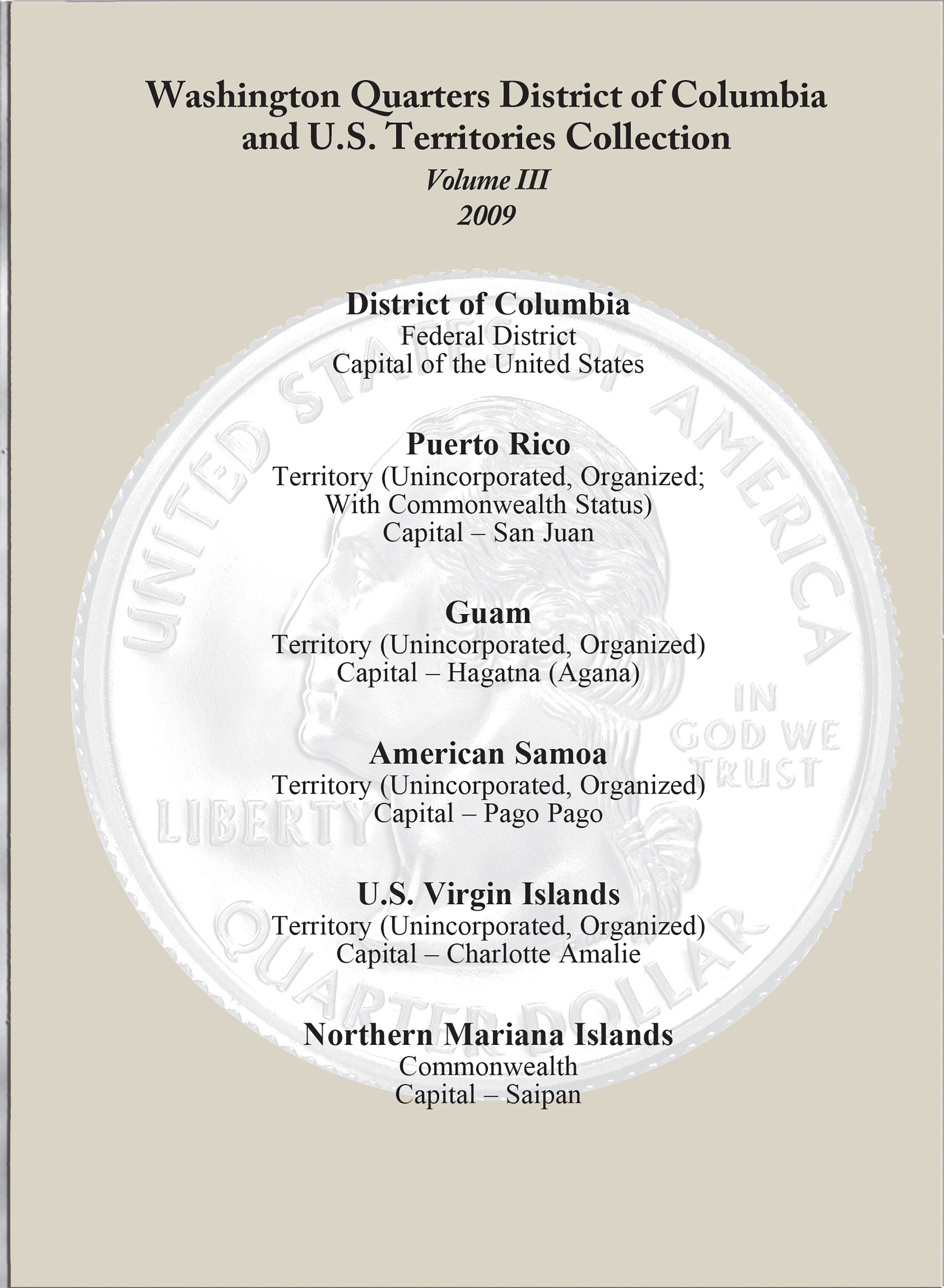H.E. Harris® Coin Folder – Washington Quarters D.C. & Territories Collection #3: 2009