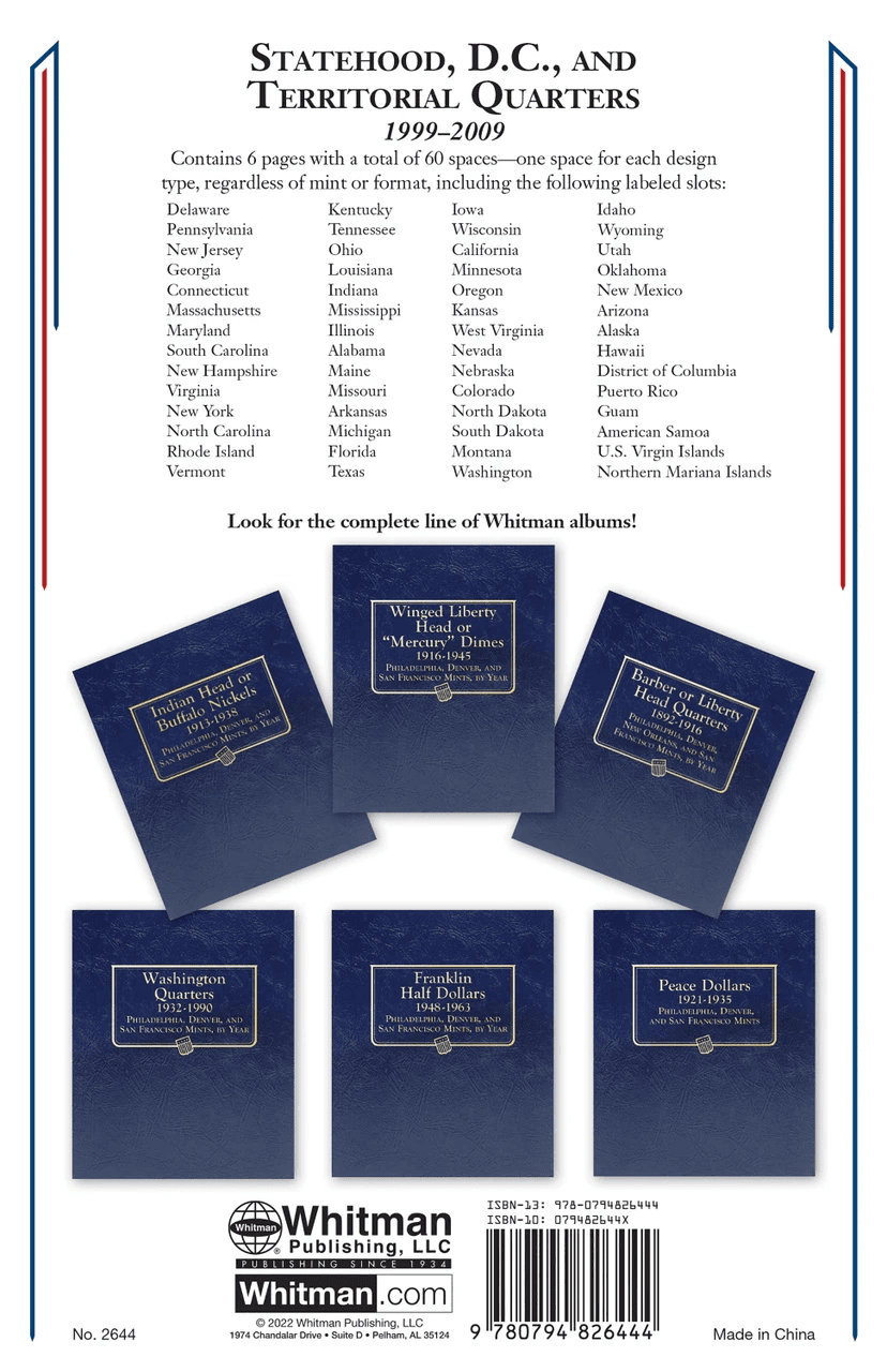 Whitman Classic Coin Album - Statehood Quarters with US Territories & DC: 1999-2009 - Image 5