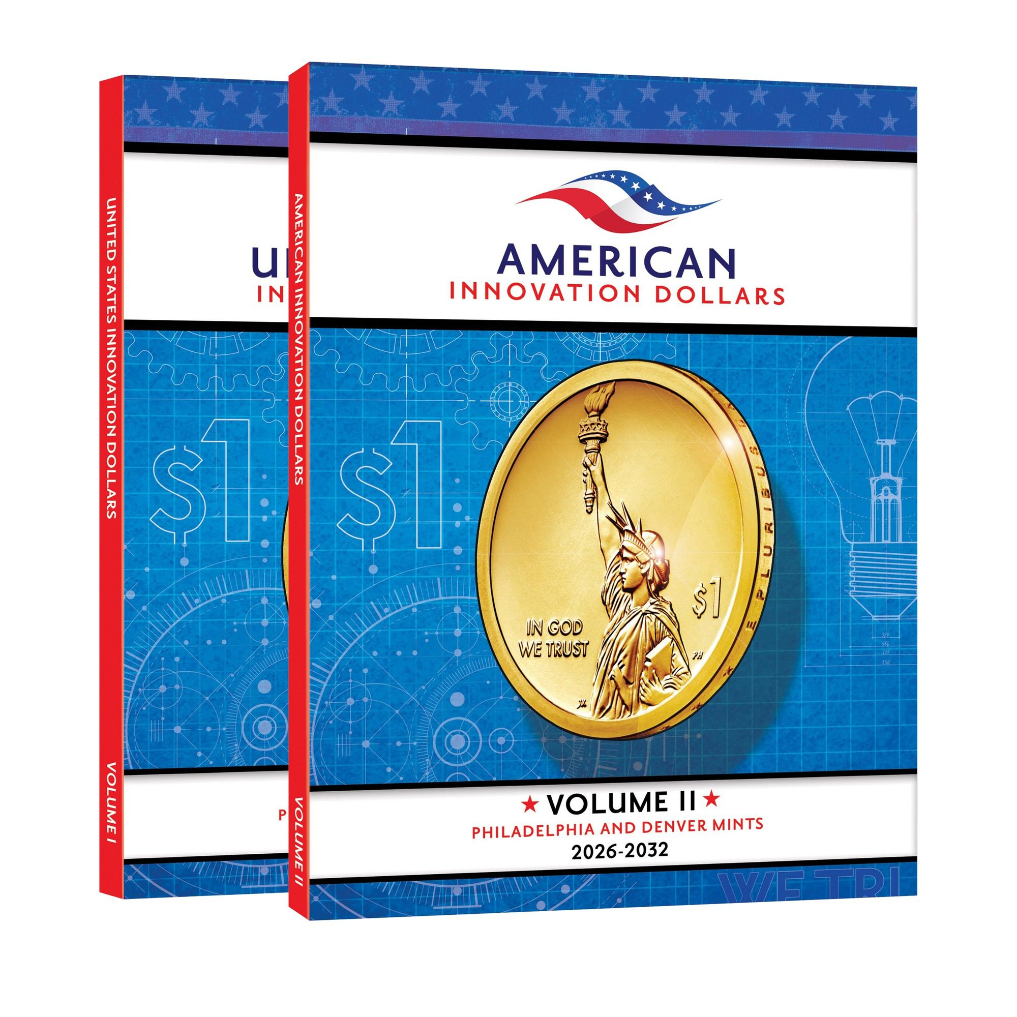 Official Whitman® Deluxe Coin Folder 2-Volume Set – American Innovation Dollars Complete Collection: 2018–2032